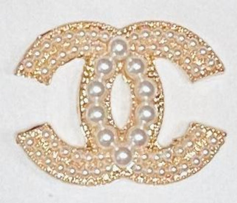 Gold White Pearls Brooch Pin