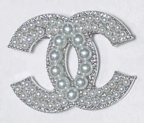 Silver Gray Pearls Brooch Pin