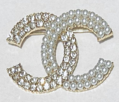 Iced Gold Pearls Brooch Pin
