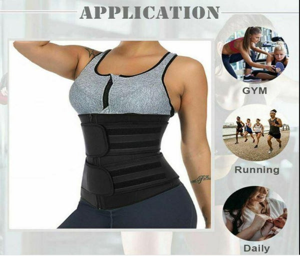 Sauna Effect Fat Burner Double Belted Waist Trainer