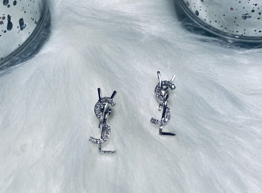 Silver YSL Earrings