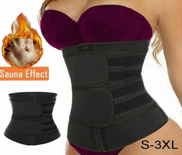 Sauna Effect Fat Burner Double Belted Waist Trainer