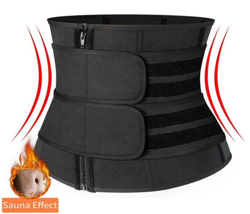 Sauna Effect Fat Burner Double Belted Waist Trainer